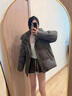 明摩秋MM短款羽絨服女冬季加厚2024年新款韓版寬松連帽白鴨絨學(xué)生 櫻花粉 XL 曬單實(shí)拍圖