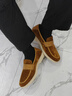 雅格獅丹（Aquascutum）休閑皮鞋男2025夏季新款英倫時(shí)尚男士樂福鞋 黃棕色 40 -適合運(yùn)動(dòng)鞋41碼 曬單實(shí)拍圖
