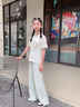 小豬彼特女童夏季套裝2025新款洋氣兒童短袖闊腿褲兩件套夏裝大童運(yùn)動衣服 18907漸變綠15038綠色 120 cm 曬單實(shí)拍圖