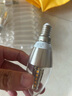 楷尊LED蠟燭燈泡E14小螺口節(jié)能超亮家用e27水晶吊燈黃光三色變光光源 E14小螺口 金色尖泡 3W 暖光 曬單實拍圖