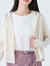 無(wú)印良品（MUJI）女式 防紫外線(xiàn)涼感輕量拉鏈連帽衫 衣服女款外套防曬 象牙色 S (155/80A) 曬單實(shí)拍圖
