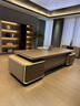 統塔現代老板桌辦公桌椅組合總裁桌時(shí)尚聲控燈帶董事長(cháng)高檔大班臺 2.4米老板桌 曬單實(shí)拍圖
