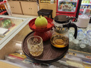 復古日式竹制托盤長方形家用茶盤圓形編織組合橢圓客廳通用美容院 咖色圓形中號31*31*2.5+仿編織墊 曬單實拍圖