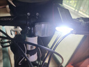 自行車夜騎燈電喇叭前燈充電單車燈山地車電動(dòng)車手機(jī)架導(dǎo)航支架 三頭燈紅色4000毫安送充電尾燈 曬單實(shí)拍圖