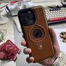 四兄數(shù)碼適用蘋果15promax手機殼磁吸支點支架新款iphone14高檔13真皮軟殼高級16防摔個性12男女保護套Plus 典雅棕 iPhone 15 ProMax 曬單實拍圖