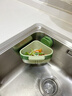 喜博兔吸盤(pán)按壓三角水槽瀝水籃廚房水槽分離剩菜茶葉殘渣過(guò)濾籃濾水籃子 綠色+黃色(吸盤(pán)安裝/按壓不臟手) 曬單實(shí)拍圖