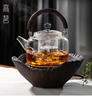 高茗（gaoming）日式玻璃煮茶壺耐高溫蒸煮兩用煮茶器小型家用電陶爐煮茶套裝 星空壺+古寂爐 曬單實(shí)拍圖