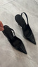 CHARLES&KEITH25夏新品豹紋尖頭氣質(zhì)包頭涼鞋高跟鞋CK1-60280451 BLACK PATENT黑色 36 （230） 曬單實拍圖