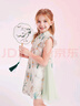 笛莎（DEESHA）童裝女童蘇博聯(lián)名連衣裙2024夏季新款兒童清新國風(fēng)印花棉布旗袍裙 綠印花 120 曬單實(shí)拍圖