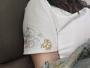 她池圓領T恤2025春夏新款女裝新中式鏤空盤扣刺繡修身上衣 曬單實拍圖