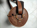 復古瘋馬皮男包潮牛皮機車(chē)包枕頭圓筒包男士真皮休閑單肩包斜挎包 棕色 曬單實(shí)拍圖