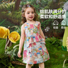 ASK JUNIOR森系嬰幼裙子純棉夏兒童油畫連衣裙無袖背心裙女童公主裙 120 曬單實拍圖