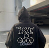 GOODBRAND 2024F/W Love is good 珍珠連帽衛(wèi)衣 男女同款 黑色 M 曬單實拍圖