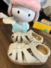 小羊沃利woollykids2024夏季新款涼鞋澳洲真皮透氣男女寶寶學步鞋 白杏色 內(nèi)長12cm 適合腳長11.6-12cm 曬單實拍圖