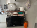 帥仕廚房置物架微波爐架中古風臺面多功能烤箱電飯煲收納架不銹鋼實木 3層50長【不銹鋼】實木層板 曬單實拍圖
