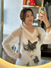 SNYDER WEAR新款毛衣罩衫女夏季慵懶寬松長(zhǎng)袖女裝薄款鏤空針織衫罩衫長(zhǎng)袖上衣 白色 薄款 S 建議75-90斤 曬單實(shí)拍圖