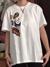 gxmy夏季刺繡短袖t恤男士新款修身美式高街潮牌ins圓領(lǐng)衣服男裝體恤衫 白色230克 L 曬單實(shí)拍圖