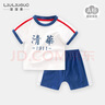 溜溜果寶寶衣服夏季短袖套裝衣服加褲子兩件套男女寶寶衣服兒童T恤短褲 短袖套裝清華 100 cm 曬單實拍圖