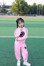 G.DUCKKIDS小黃鴨童裝女童套裝春秋2025新款親子裝母女衛(wèi)衣兒童衣服運動兩件 粉色 120 尺碼5~6歲【110-120cm】 曬單實拍圖