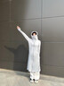 文枝防曬衣女長款全身電動車防曬服夏季過膝全身冰絲透氣寬松薄款防曬 淺煙灰 UPF50+ /大帽檐+鏡片 均碼 /80-150斤適用/涼感不悶熱 曬單實拍圖