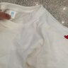 羅蒙（ROMON）手工小愛(ài)心刺繡短袖夏季新款簡(jiǎn)約休閑百搭圓領(lǐng)t恤男士修身半袖潮 白色 XL 曬單實(shí)拍圖