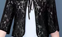 錦彩灣搭配旗袍外搭小開(kāi)衫女蕾絲小披肩大碼時(shí)尚開(kāi)衫鏤空防曬女夏季短款 黑色 4XL 建議：140至150斤 曬單實(shí)拍圖