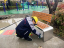 不銹鋼椅公園戶外長椅庭院長條凳室外防腐塑木商場(chǎng)園林廣場(chǎng)休閑椅 U型不銹鋼加厚 長120*寬40*高45 曬單實(shí)拍圖