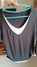 水云間女裝 V領(lǐng)假兩件拼接修身天絲透氣短袖T恤上衣2025夏新款 深灰 XL 曬單實(shí)拍圖