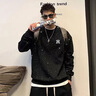 YKINCASL美式潮牌衛(wèi)衣男女款秋冬季休閑滿天星假兩件加絨大碼打底衫上衣男 黑色-春秋款（NE01） XL （推薦體重120-140斤） 曬單實(shí)拍圖