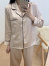 金三塔真絲睡衣女100%桑蠶絲外穿涼感兩件套裝睡褲居家服 [熱薦]19姆米香妃色 L 曬單實拍圖