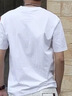 PRIDEME輕奢夏季薄款冰絲光棉無痕白色t恤男短袖修身休閑男士半袖上衣男 MG24048-白色 L【體重建議：120-130斤】 曬單實拍圖