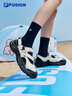 FILA FUSION斐樂瑪麗珍涼鞋女鞋夏涼拖魔術(shù)貼海螺沙灘鞋子 微白/黑-WB 37.5 曬單實(shí)拍圖