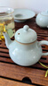 雅瓷汝窯思亭壺功夫茶壺陶瓷壺家用泡茶壺冰裂釉禮盒裝沏茶單壺可養片 汝窯思亭壺 140ml 曬單實(shí)拍圖