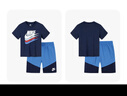 NIKE 耐克童裝短袖+短褲2件套2025年夏季男童舒適透氣運動(dòng)休閑套裝 曬單實(shí)拍圖