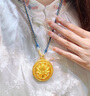 含春花復古花絲蓮花旋轉(zhuǎn)金包銀吊墜 約20克 45.6mm 曬單實拍圖