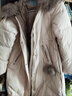 千仞崗冬季鵝絨羽絨服女士長款連帽大毛領(lǐng)外套百搭休閑時尚保暖防寒服 杏仁米 L (170) 曬單實拍圖