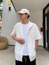 馬克華菲短袖襯衫男士夏季薄款透氣冰絲上衣男款日系潮牌純色休閑半袖外套 曬單實拍圖