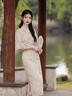邦帛世新中式改良旗袍女2025夏季國風(fēng)優(yōu)雅氣質(zhì)長款開叉連衣裙日常修身 新中式改良旗袍【花色】 S 碼（適合85斤-110斤） 曬單實拍圖