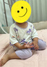 纖絲鳥（TINSINO）兒童睡衣純棉男女童家居服套裝網(wǎng)眼透氣中小童空調(diào)服 紫色兔兔 曬單實(shí)拍圖