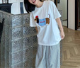 FOX.G純棉T恤短袖女2025夏季新款設(shè)計感小眾寬松慵懶風(fēng)半袖上衣外穿 臘腸狗毛巾繡短袖T恤白色 M 【建議110斤以內(nèi)】 曬單實拍圖