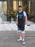 梵蒙新款運(yùn)動(dòng)服套裝假2件t恤短袖親子籃球服套裝LQF006LQ1302-1 白色 童裝140# 曬單實(shí)拍圖