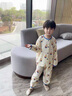 G.DUCKKIDS小黃鴨童裝男童睡衣夏季薄款兒童睡衣中小童涼感透氣純棉開衫套裝 卡通款ameeeea 120 (建議110cm  6-7歲左右)c 曬單實(shí)拍圖