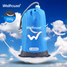WELLHOUSE戶外防潮墊折疊帳篷地墊沙灘墊便攜收納袋帶地釘藍灰色1.4*2m 曬單實拍圖