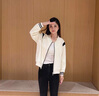 clotho Rennie品牌女裝棒球服外套女2025春秋新款寬松休閑百搭小個子開衫上衣 白色 M 曬單實拍圖