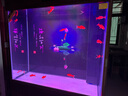 西龍新中式大型超白魚缸客廳家用水族箱下過濾底濾懶人免換水屏風(fēng)隔斷 胡桃色82*40*151靠墻款 尺寸 曬單實拍圖