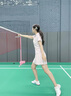 LUNAFLEX大碼運動套裝女胖妹妹跑步夏季健身服速干衣polo衫網(wǎng)球裙 櫻花粉 L建議105-120斤 曬單實拍圖