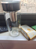 萬象單層玻璃泡茶杯男女士鵝蛋大肚杯加厚簡約高檔時尚家用辦公便攜杯 U186-青灰色-370ml 曬單實拍圖