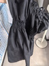 森馬（Semir）連衣裙女收腰蝴蝶結(jié)少女感2025夏俏皮木耳邊方領(lǐng)短裙109325114007 曬單實(shí)拍圖