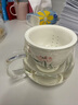 美斯尼 玻璃茶杯茶水分離水杯陶瓷過濾內(nèi)膽辦公室茶杯茶具高硼硅泡茶杯 綠荷（300毫升） 曬單實拍圖