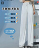 LOVER RUCCI法國冰絲闊腿褲女夏季高腰垂感拖地直筒褲子小個子休閑薄款防曬褲 灰藍(lán)色-凈面款【小個子】--(150- M --95-108斤 曬單實(shí)拍圖